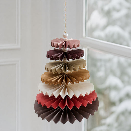 Ib Laursen – Hängender Weihnachtsbaum mit Rosetten und Perlen – 18 cm