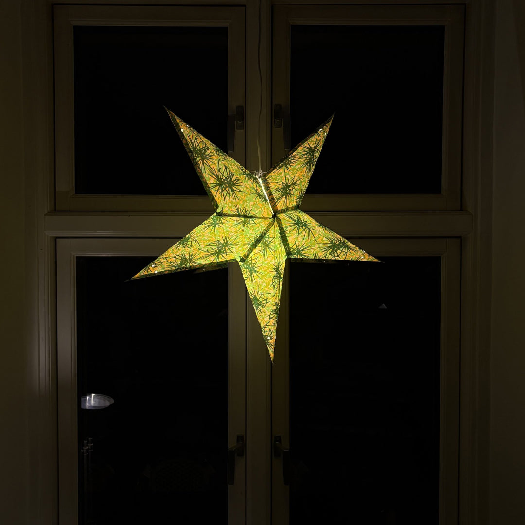 Aranya Sternenlampe in Grün und Gelb, Ø60 cm