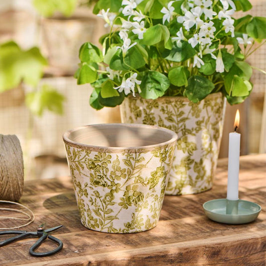 Ib Laursen – Übertopf Green Blossom – Konisch, H10,7 Ø13,1 cm - Klein