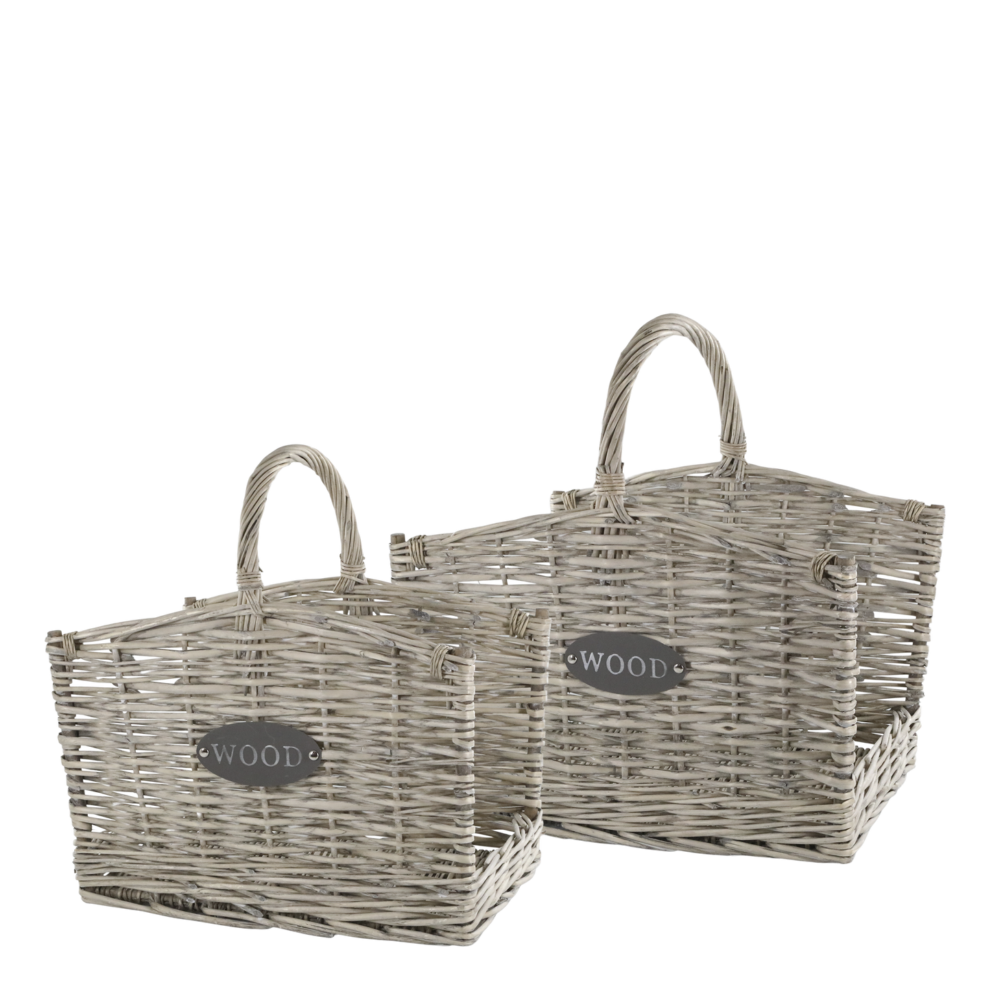 Chic Antique – Kaminholzkorb mit Griffen (2er-Set) Naturflecht