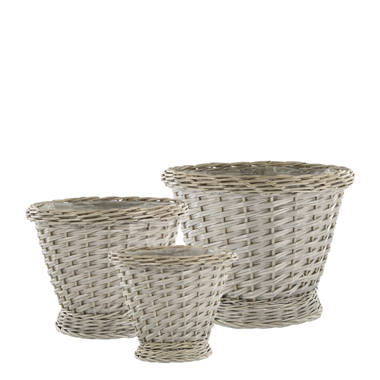 Chic Antique - Französischer Korb mit Kunststoffauskleidung Set aus 3 Natur