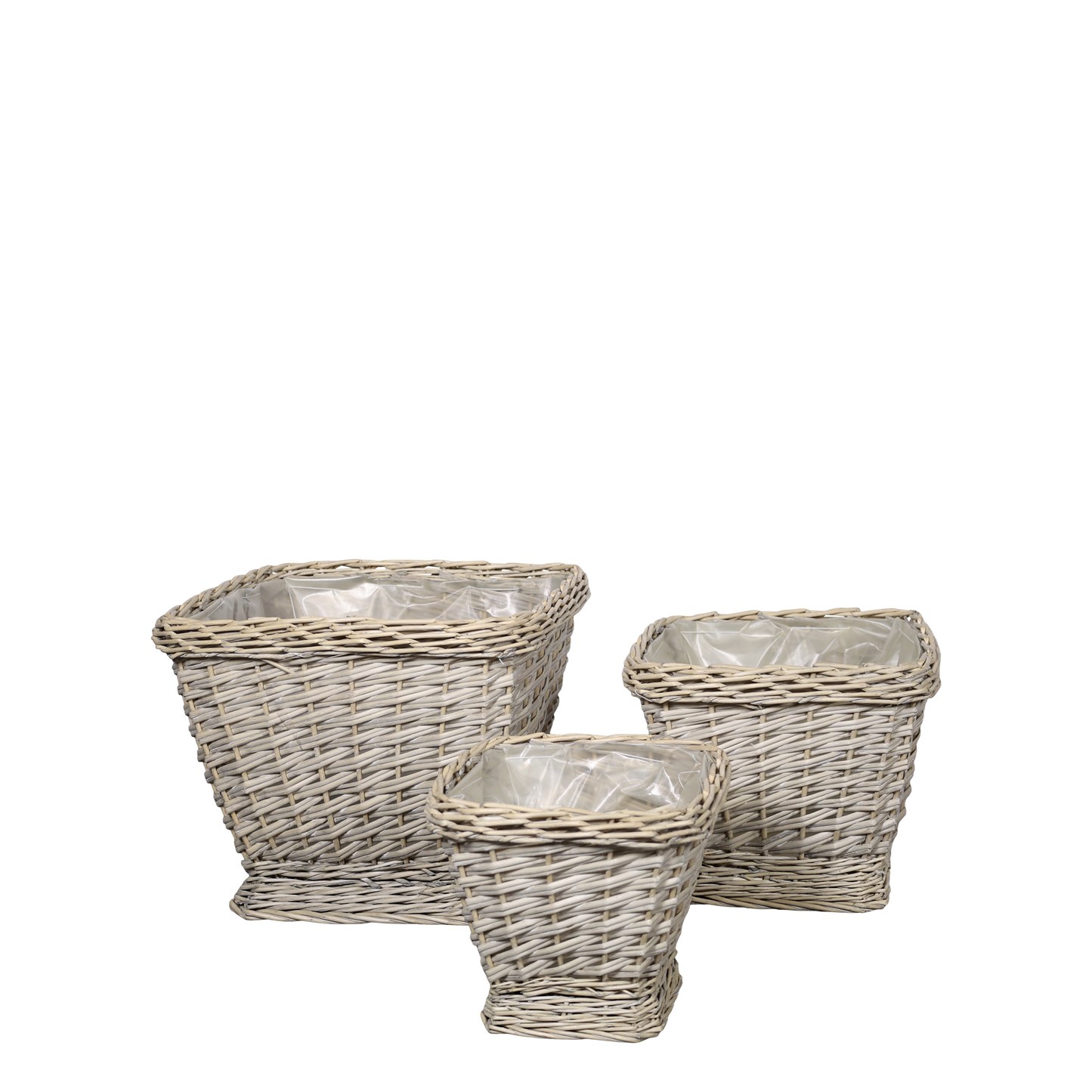 Chic Antique – Französischer Korb mit Kunststoffauskleidung, 3er-Set Natur