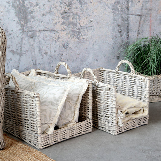 Chic Antique – Französischer Korb mit Griffen, 2er-Set Natur