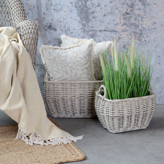 Chic Antique – Französischer Korb mit Griffen, 2er-Set Natur