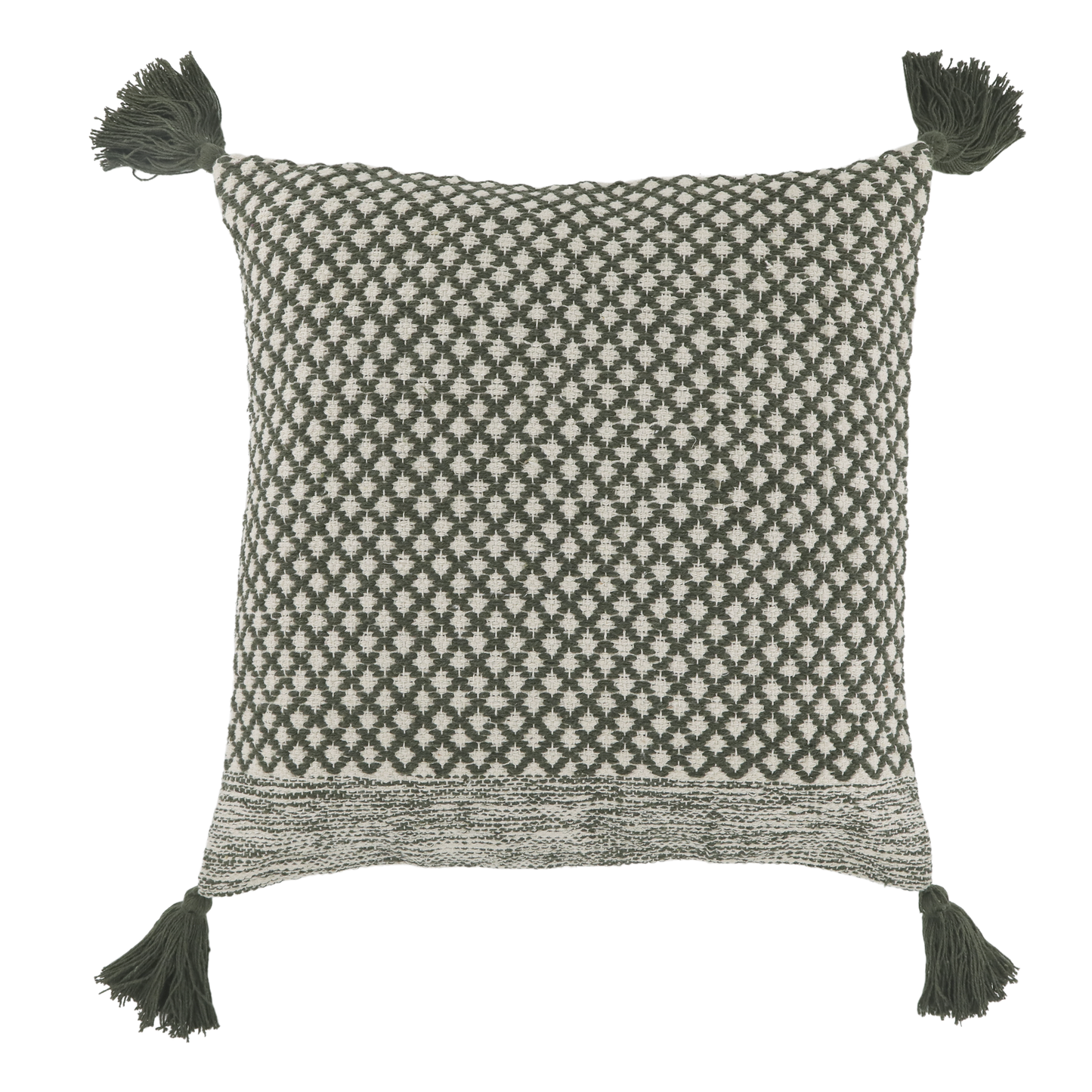 Chic Antique Aix Kissenbezug mit Quasten – Olive L50/B50 cm