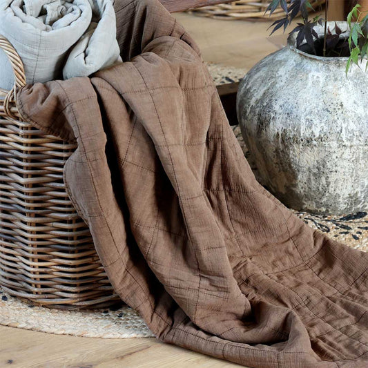 Chic Antique - Vintage Quilt Steppdecke Walnuss 130x180 cm
