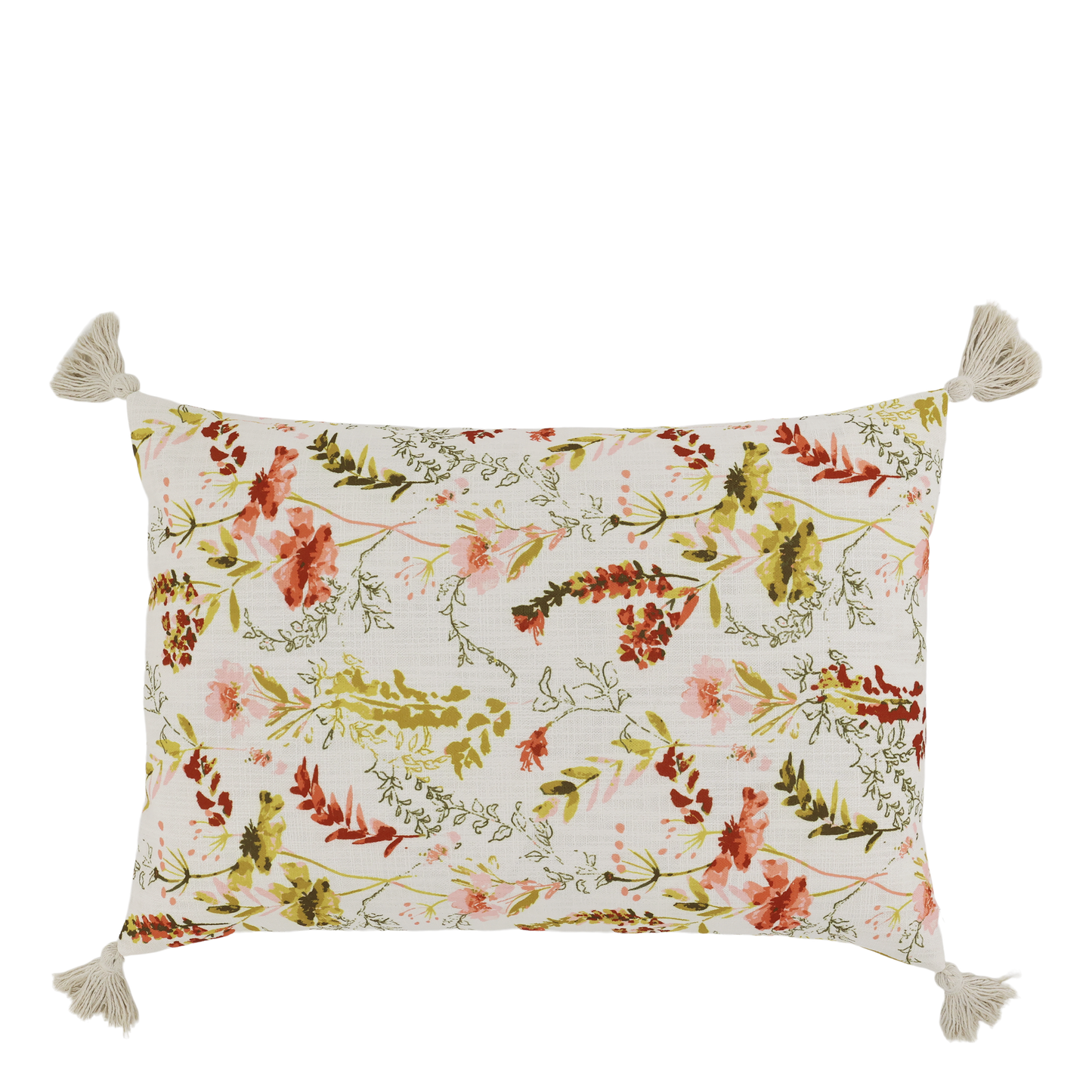 Chic Antique - Aix Kissenbezug mit Quasten und Wildblumen L60/B40 cm Creme