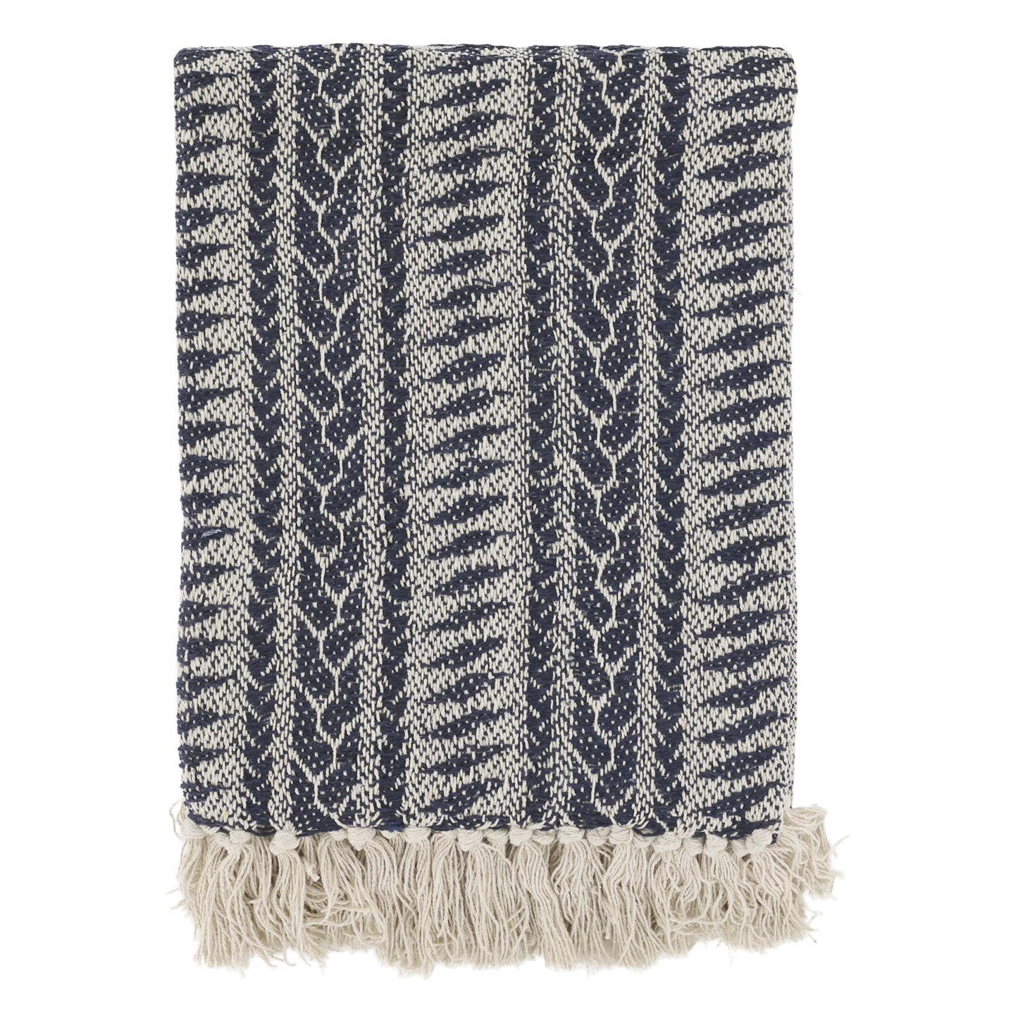 Chic Antique – Aix Plaid aus Recyclinggarn L150/B130 cm Midnight & Creme