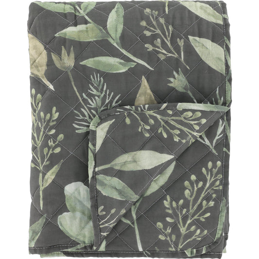 Chic Antique – Vintage Quilt Steppdecke mit Blattmuster 130 × 180 cm