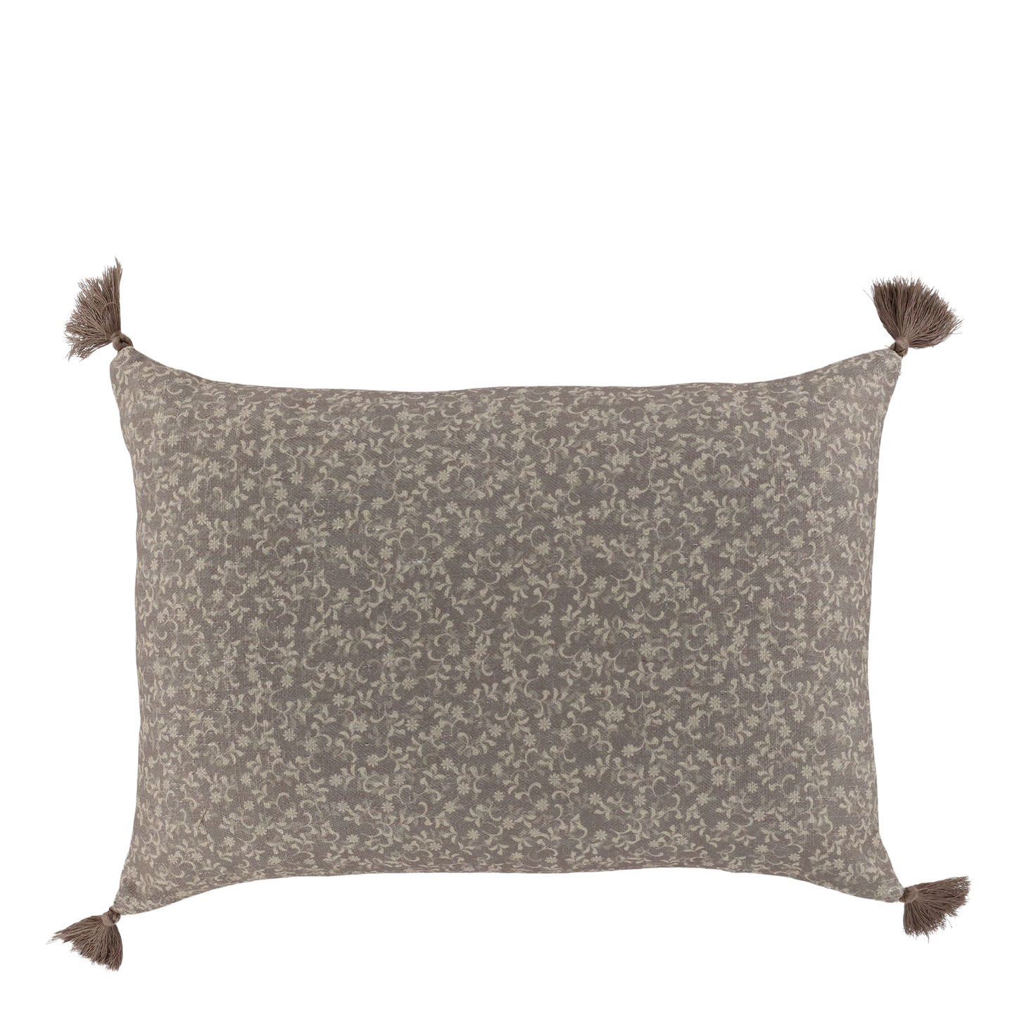 Chic Antique – Aix Kissenbezug mit Quasten und Blumenmuster L50/B35 cm Latte & Sand