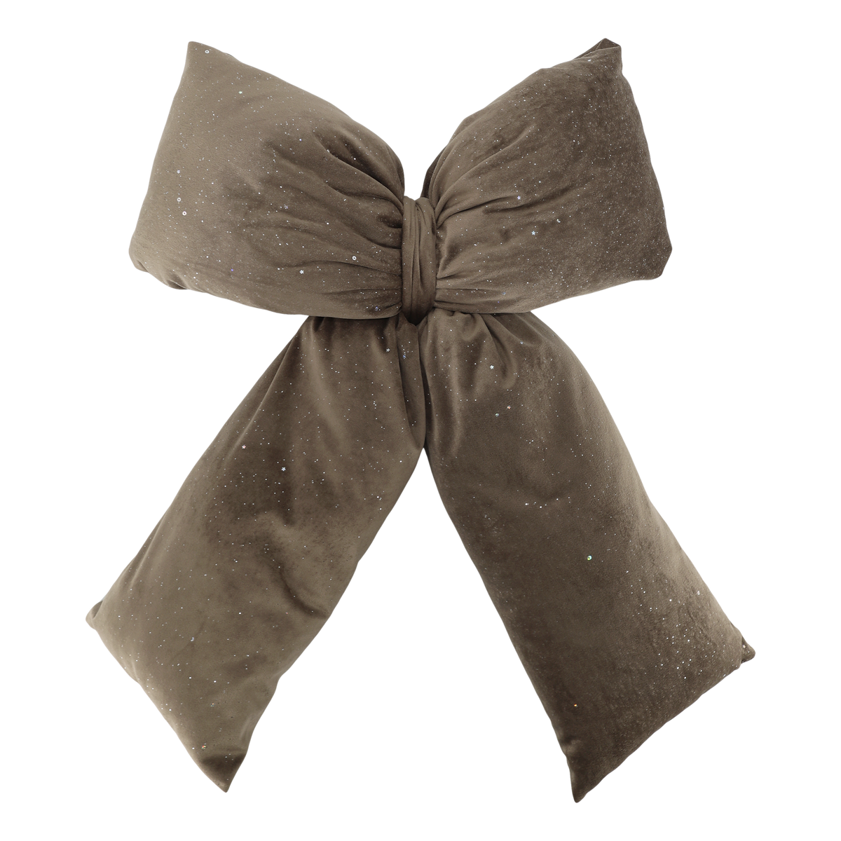 Chic Antique – Samtschleife mit Glitzer – 50 x 40 cm – Mokka
