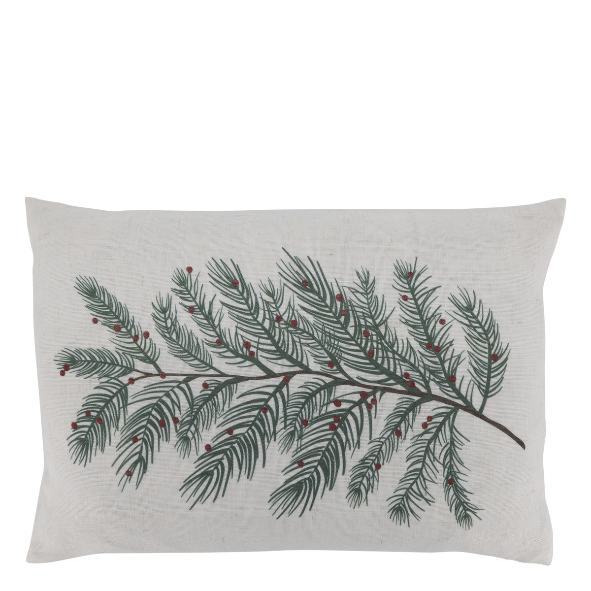 Chic Antique – Aix Kissenbezug mit Tannenzweig – 50 x 35 cm – Leinen