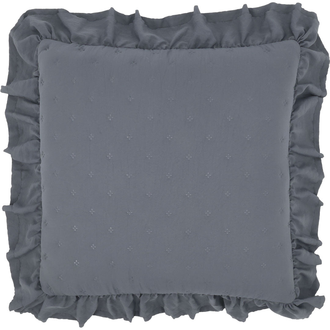 Aix Soft Kissenbezug mit Rüschenbordüre – Midnight – 50 × 50 cm