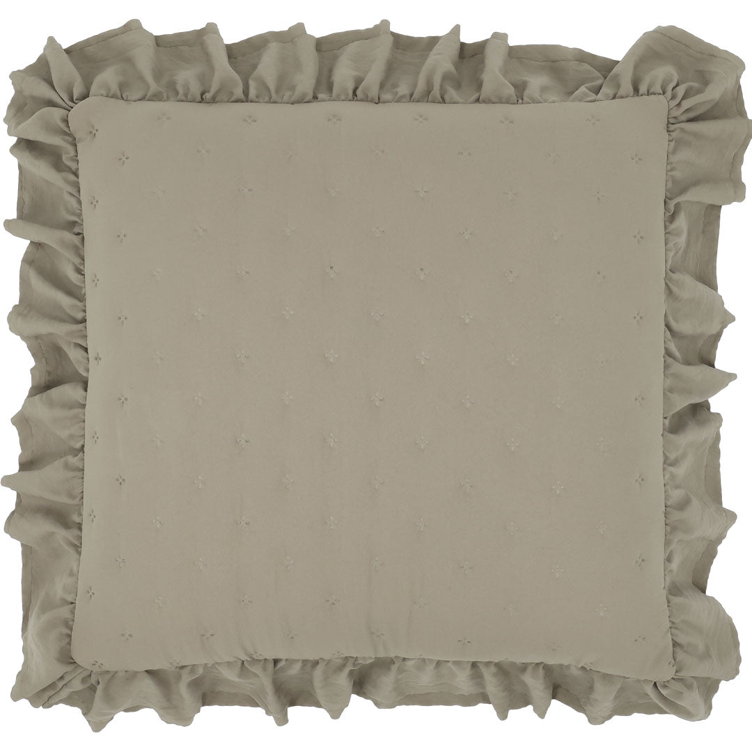 Aix Soft Kissenbezug mit Rüschenbordüre – Latte – 50 × 50 cm