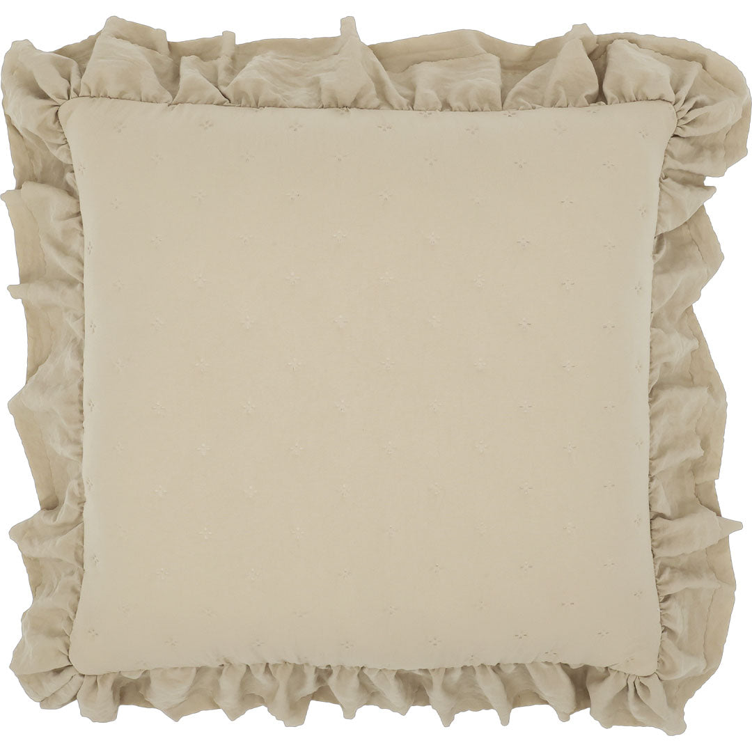 Aix Soft Kissenbezug mit Rüschenbordüre – Leinen – 50 × 50 cm