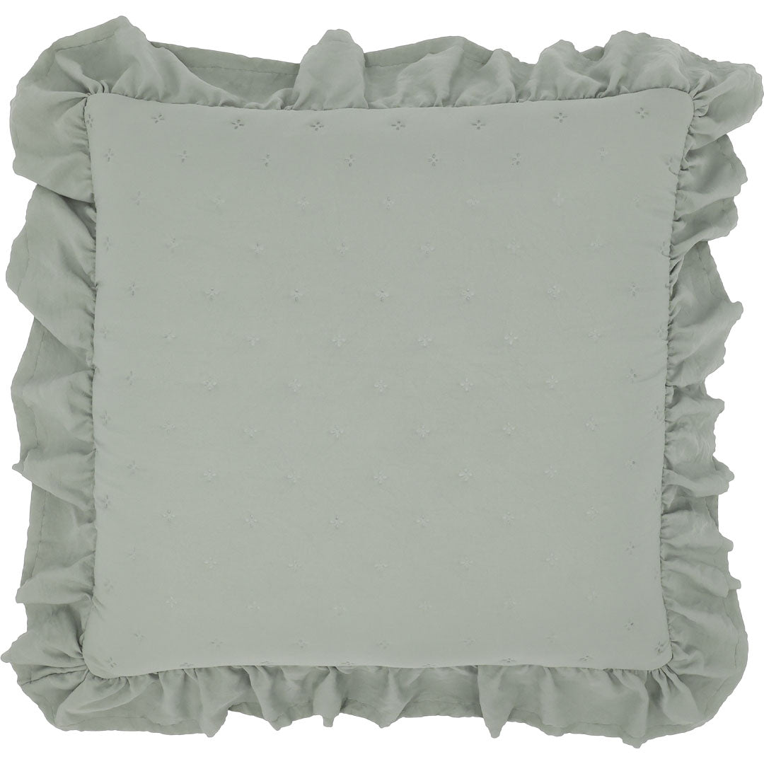 Aix Soft Kissenbezug mit Rüschenbordüre – Opal – 50 × 50 cm