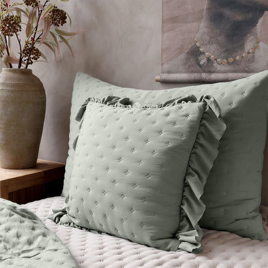 Aix Soft Kissenbezug mit Rüschenbordüre – Opal – 50 × 50 cm