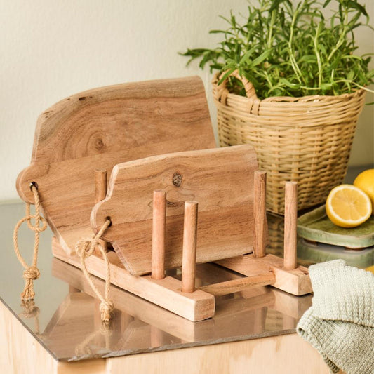Ib Laursen – Halter aus Akazienholz – für Teller und Schneidebretter