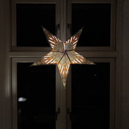 Aruna Sternenlampe in Grün und Gold, Ø60 cm
