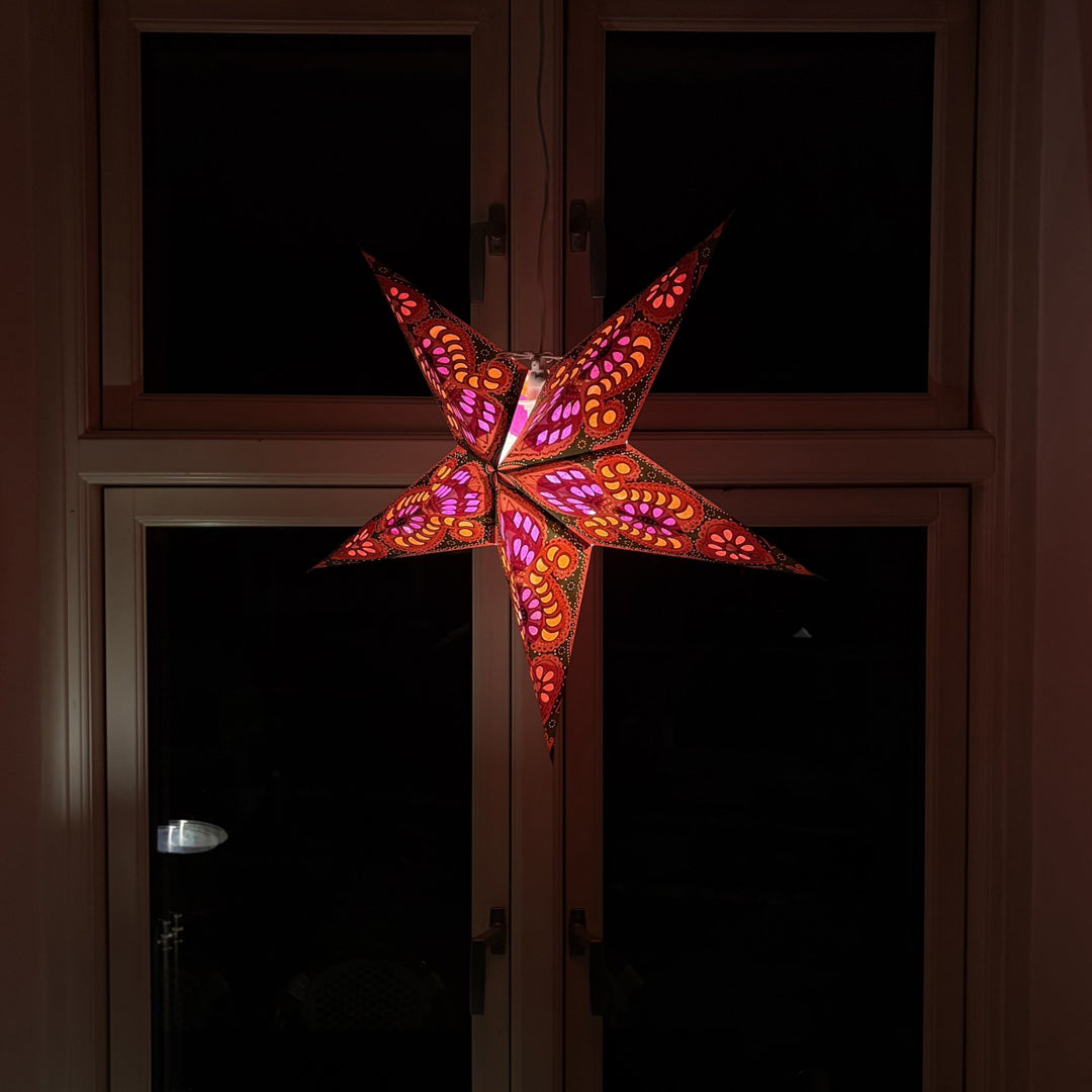 Meera Sternenlampe in Rosa und Gold, Ø60 cm