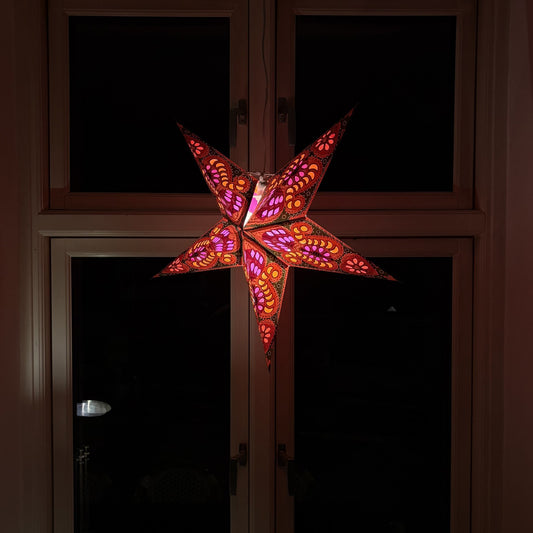 Meera Sternenlampe in Rosa und Gold, Ø60 cm