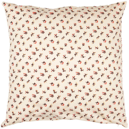 Ib Laursen – Kissenbezug Antonia beige mit braunen und roten Blumen 50 x 50 cm