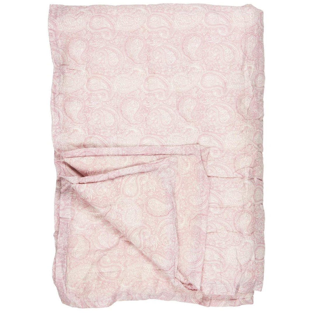 Ib Laursen - Quilt Steppdecke Aya Rosa Malva mit weißem Paisleymuster 130 x 170 cm