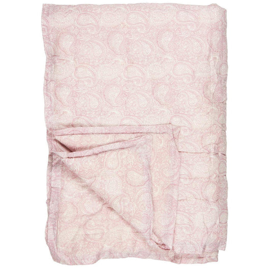 Ib Laursen - Quilt Steppdecke Aya Rosa Malva mit weißem Paisleymuster 130 x 170 cm