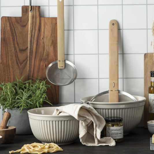 Ib Laursen – Mynte Schüsselset aus Steinzeug in Latte – 3-teiliges Set