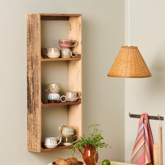 UNIKA Wandregal mit 3 Regalböden – Recyceltes Holz & Einzigartiger Charakter
