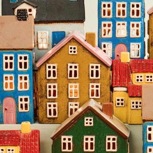 Ib Laursen – Haus für Teelicht "Nyhavn" mit roter Tür an der Seite