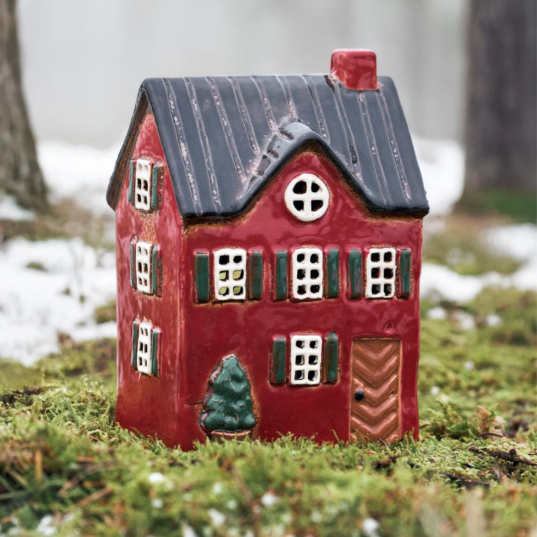 Ib Laursen – Teelichthaus Stille Nacht mit grünen Fensterläden