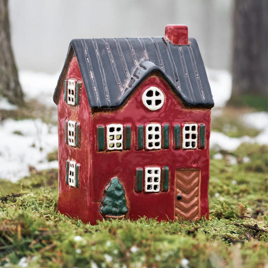 Ib Laursen – Teelichthaus Stille Nacht mit grünen Fensterläden