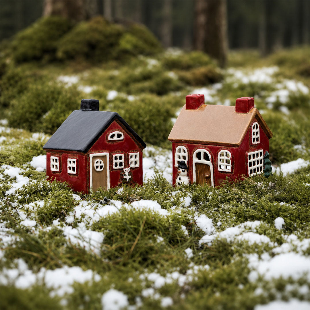 Ib Laursen – Teelichthaus Stille Nacht mit Schneemann am Fenster
