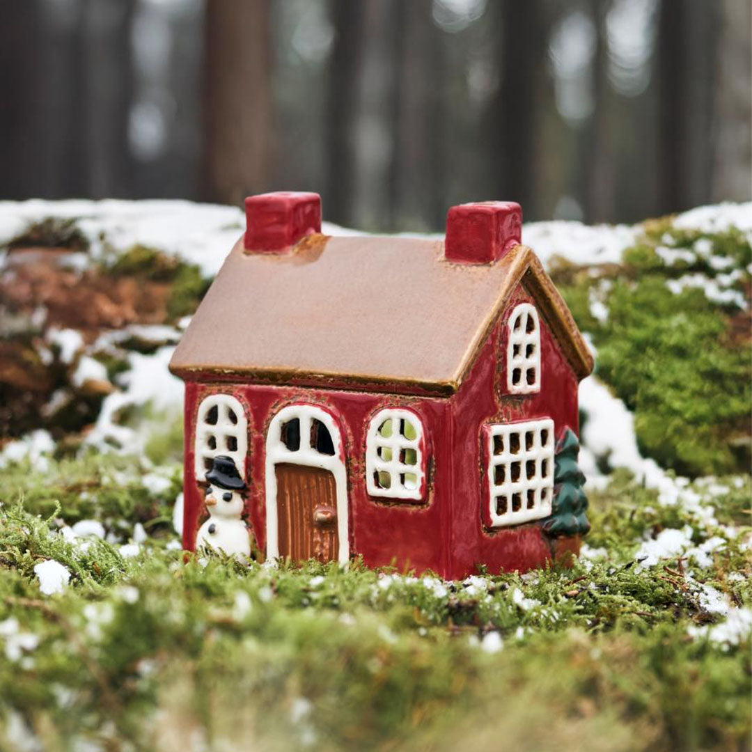 Ib Laursen – Teelichthaus Stille Nacht mit Schneemann am Fenster