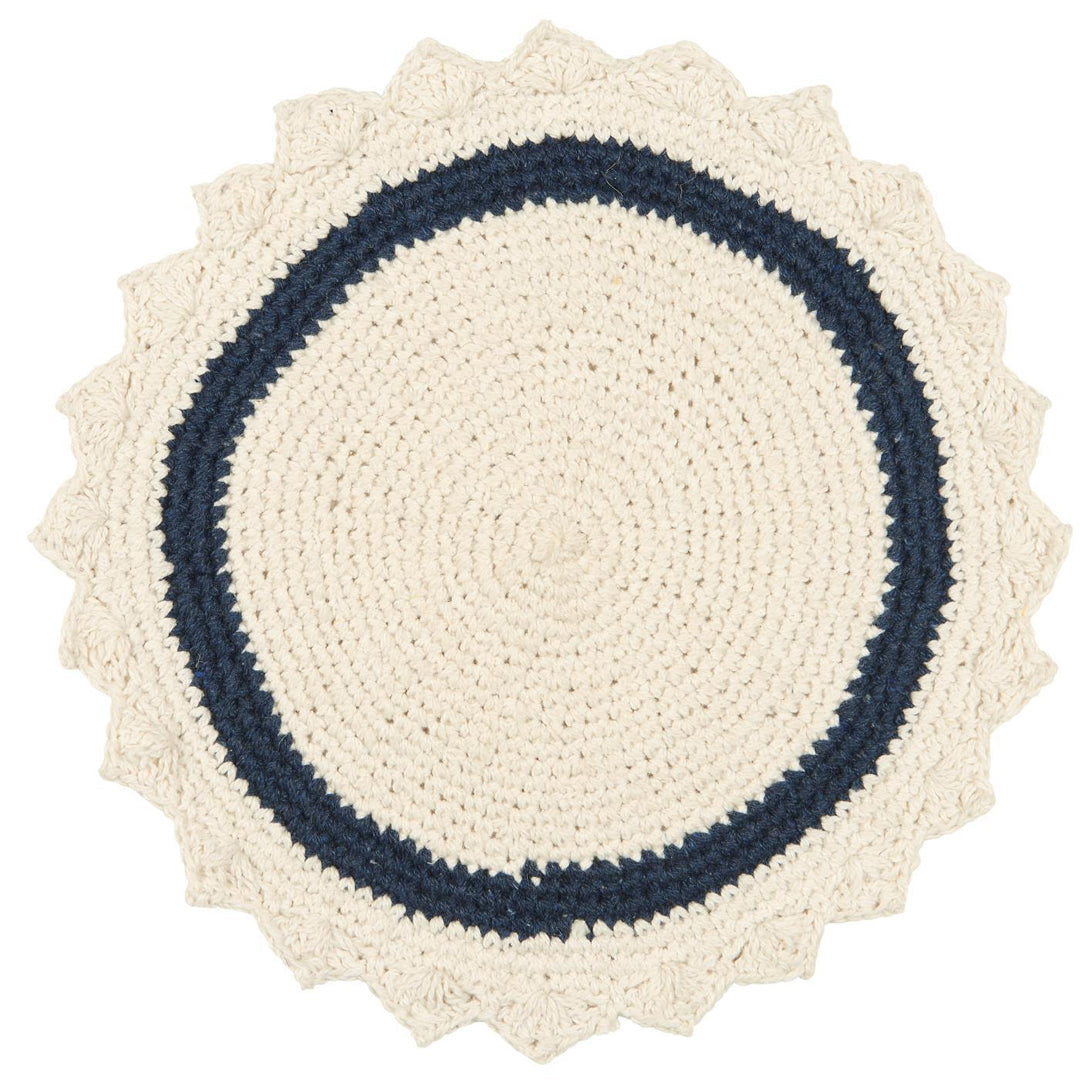Ib Laursen – Platzset Midnight Blue – Gehäkelte, runde Form