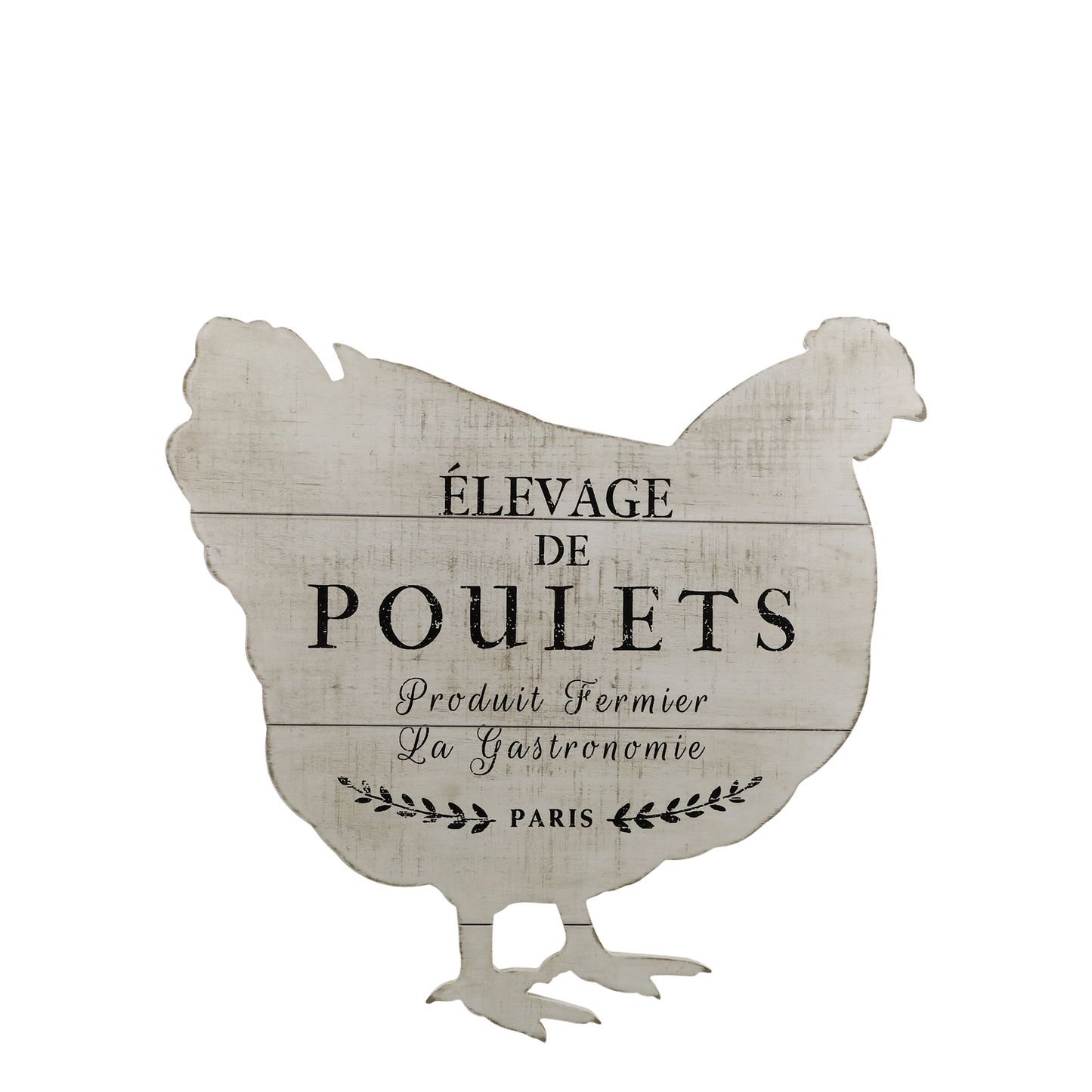 Chic Antique – Schild „Poulets“ H43/L43/B1,5 cm, Creme