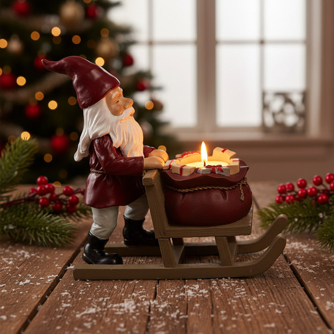 Harvesttime – Weihnachtswichtel mit Schlitten & Teelicht