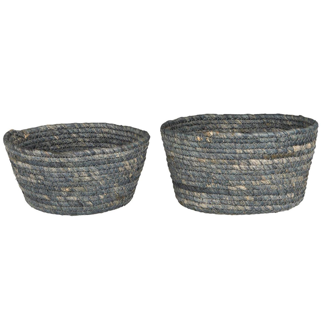 Ib Laursen – Korbset – 2 blaue Körbe aus Mais