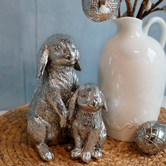 Chic Antique - Hasen in Antik-Silber – Elegante Dekoration