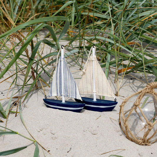 Chic Antique – Deko-Segelboote, 2er-Set H15 / L10 / B2,5 cm Ocean