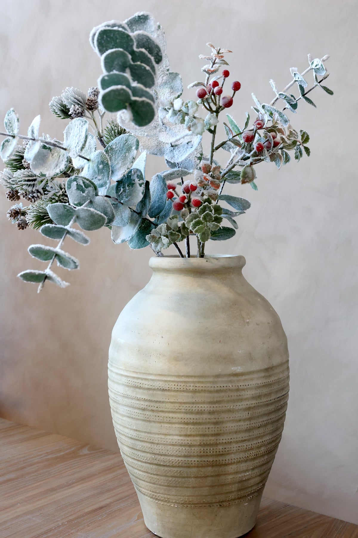 Chic Antique – Fleur Zweig mit Beeren und Blättern | H65 cm – Grün/Rot