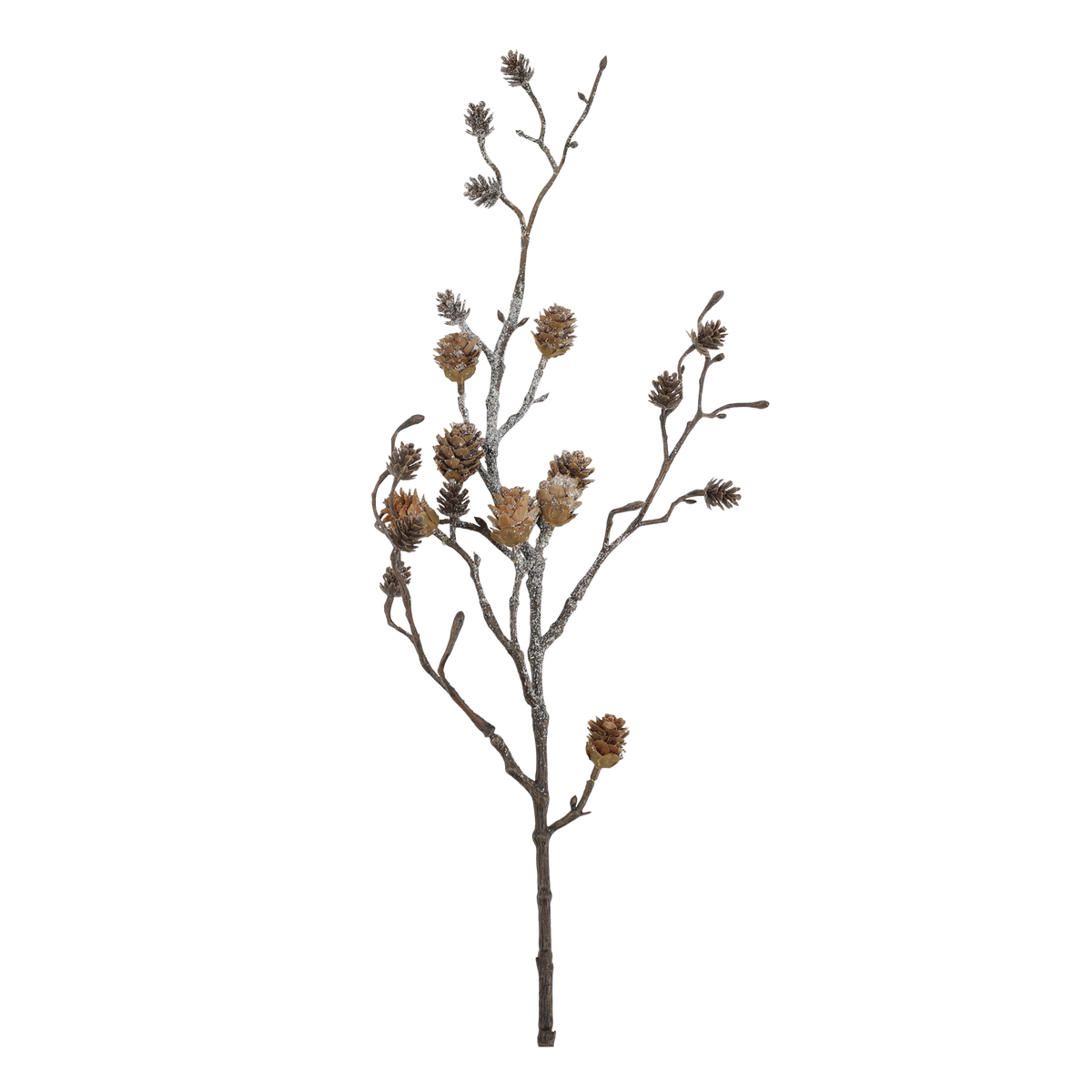 Chic Antique – Fleur Zweig mit Tannenzapfen und Glitzer H80 cm – Natur