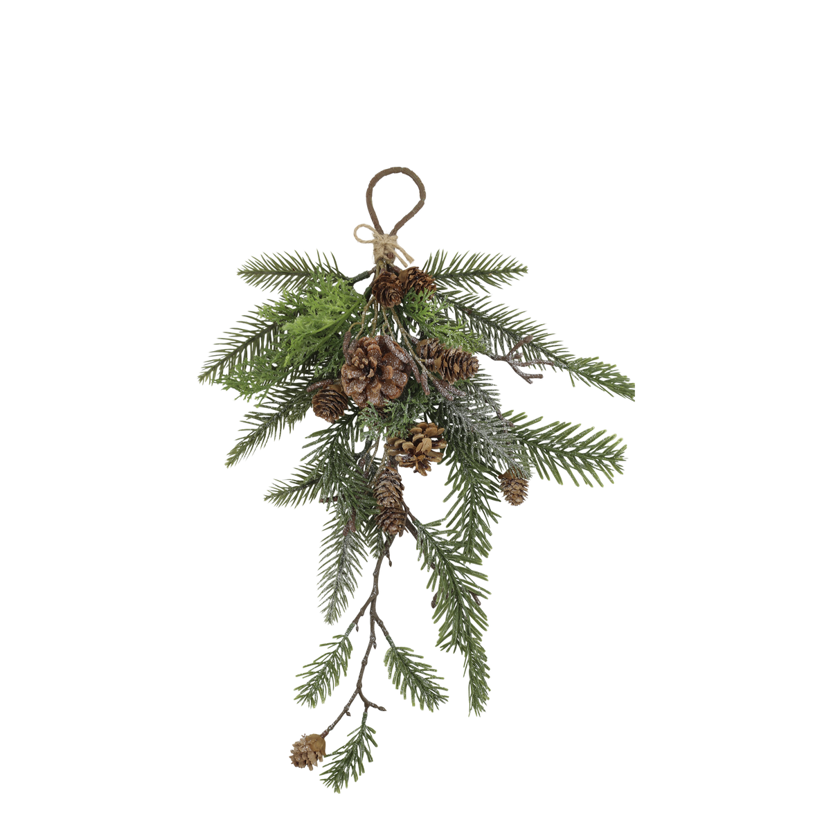 Chic Antique – Fleur Hängedekoration mit Tannenzweigen und Zapfen, H48 × B30 cm, Grün