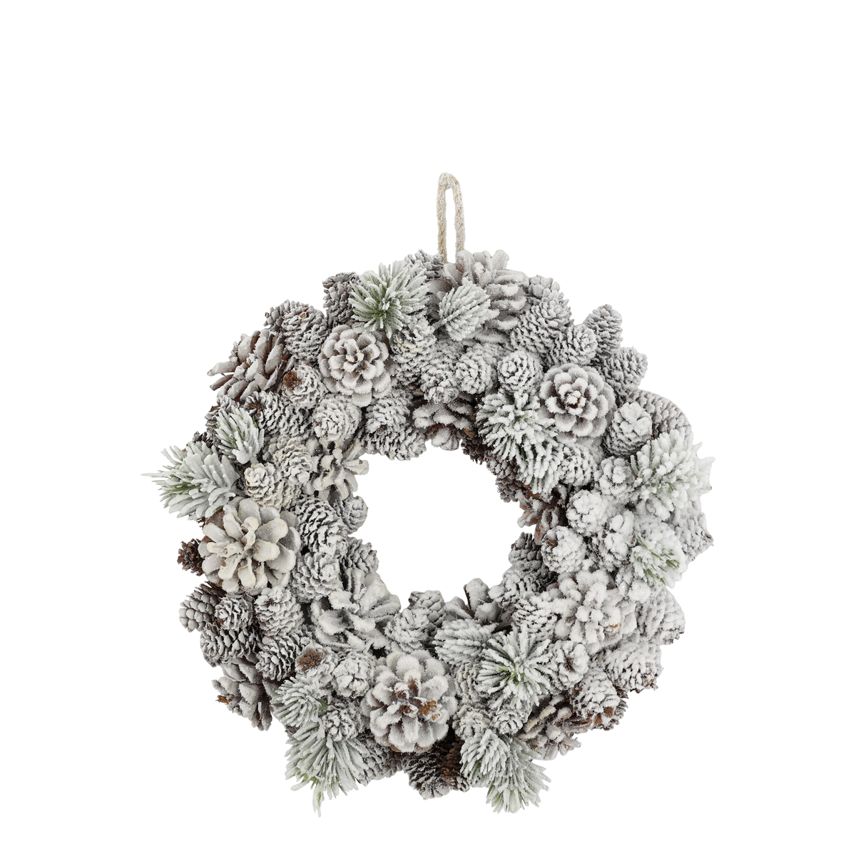 Chic Antique – Fleur Weihnachtskranz mit Tannenzapfen und Schnee Ø33 cm – Natur
