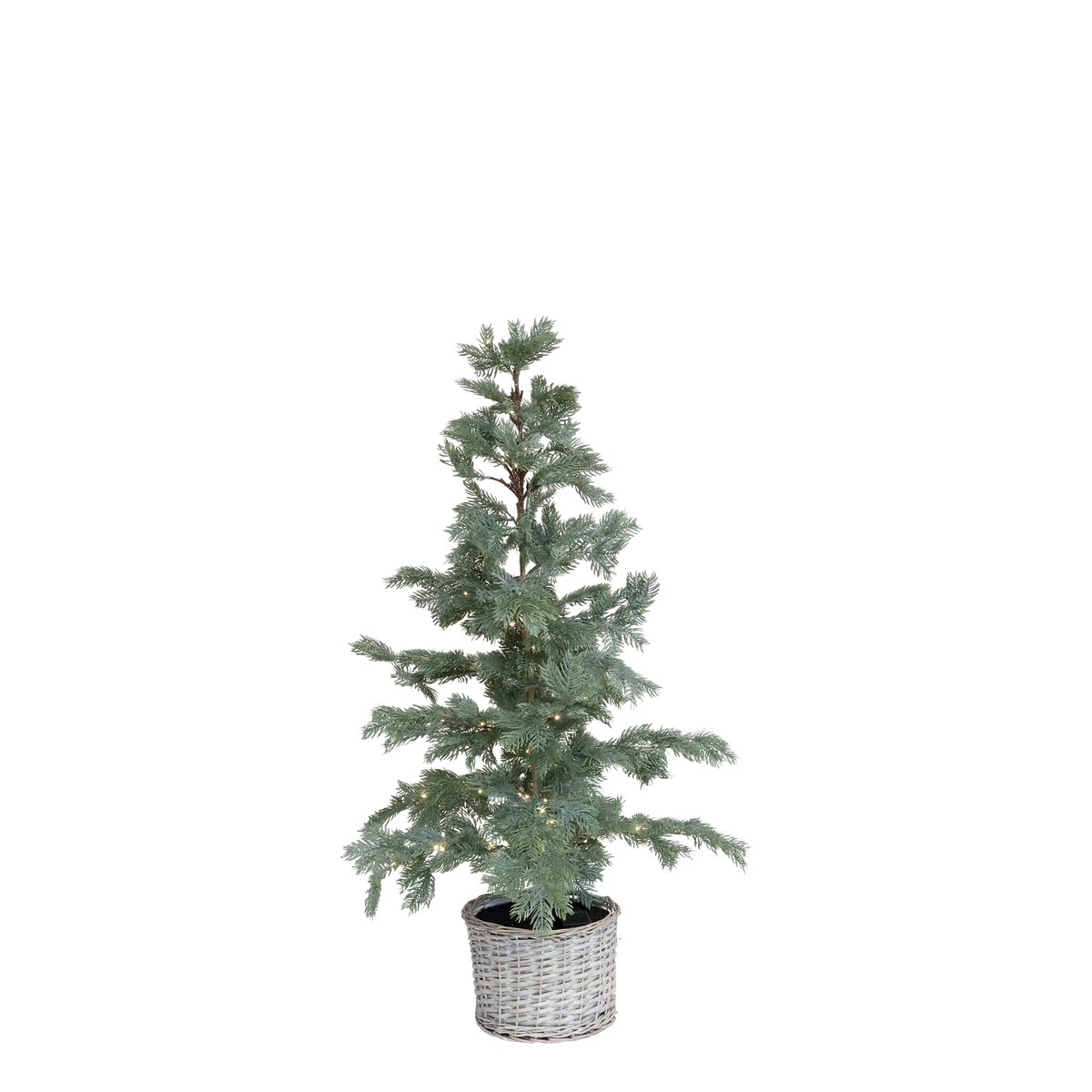 Chic Antique – Fleur Weihnachtsbaum im Korb mit 80 LED-Lichtern – H120 cm – Grün