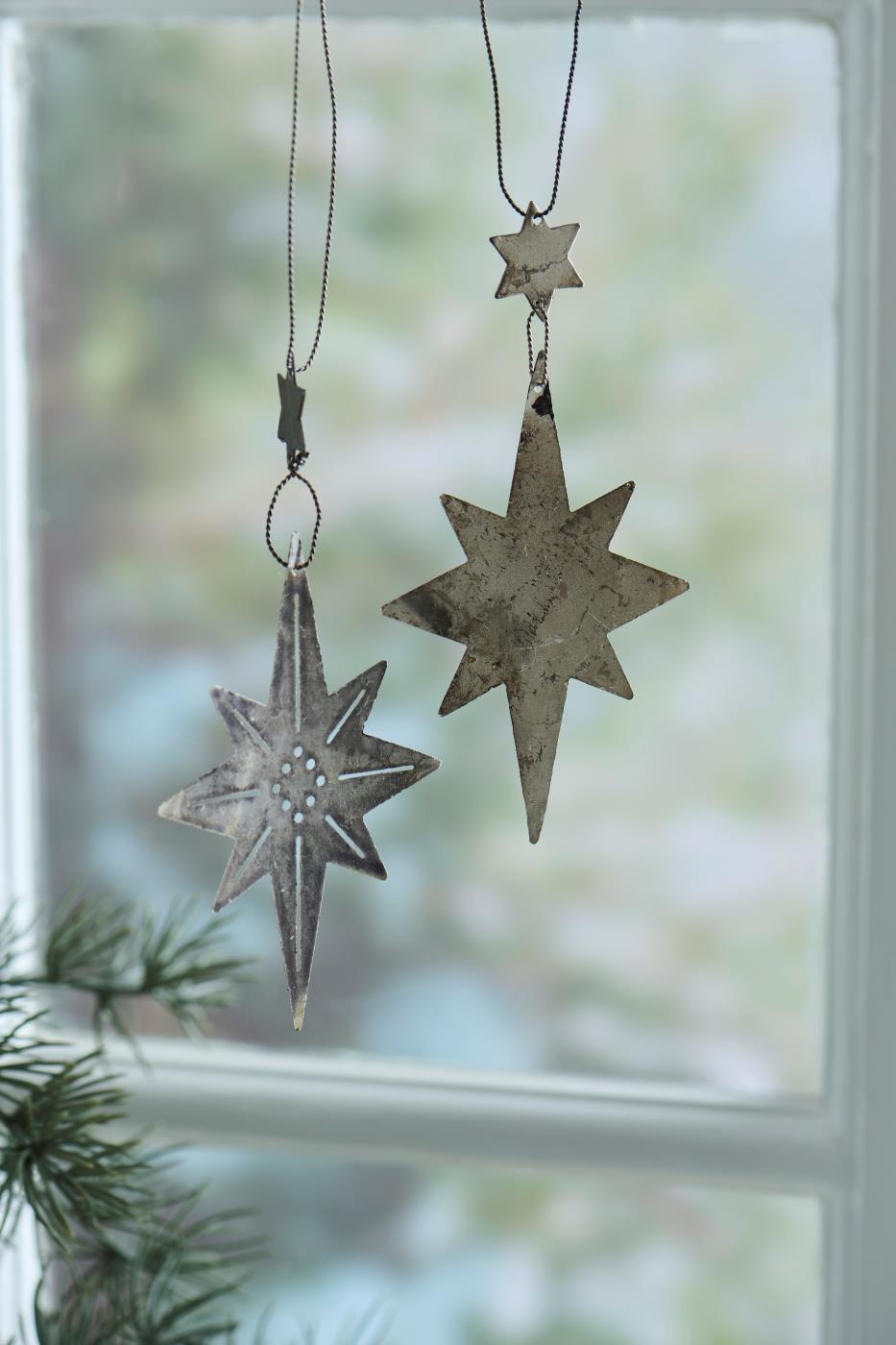 Ib Laursen – Eira dekorative Weihnachtssterne zum Aufhängen – 2 Stück H10 x L7,2 cm