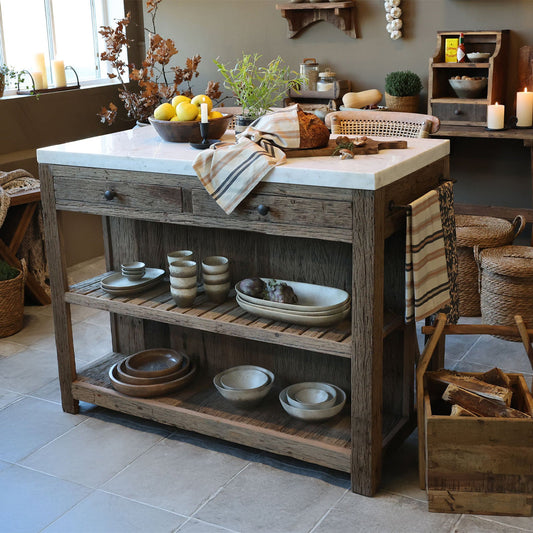 Grimaud Anrichtetisch mit Marmorplatte – raue Eleganz und authentischer Charakter