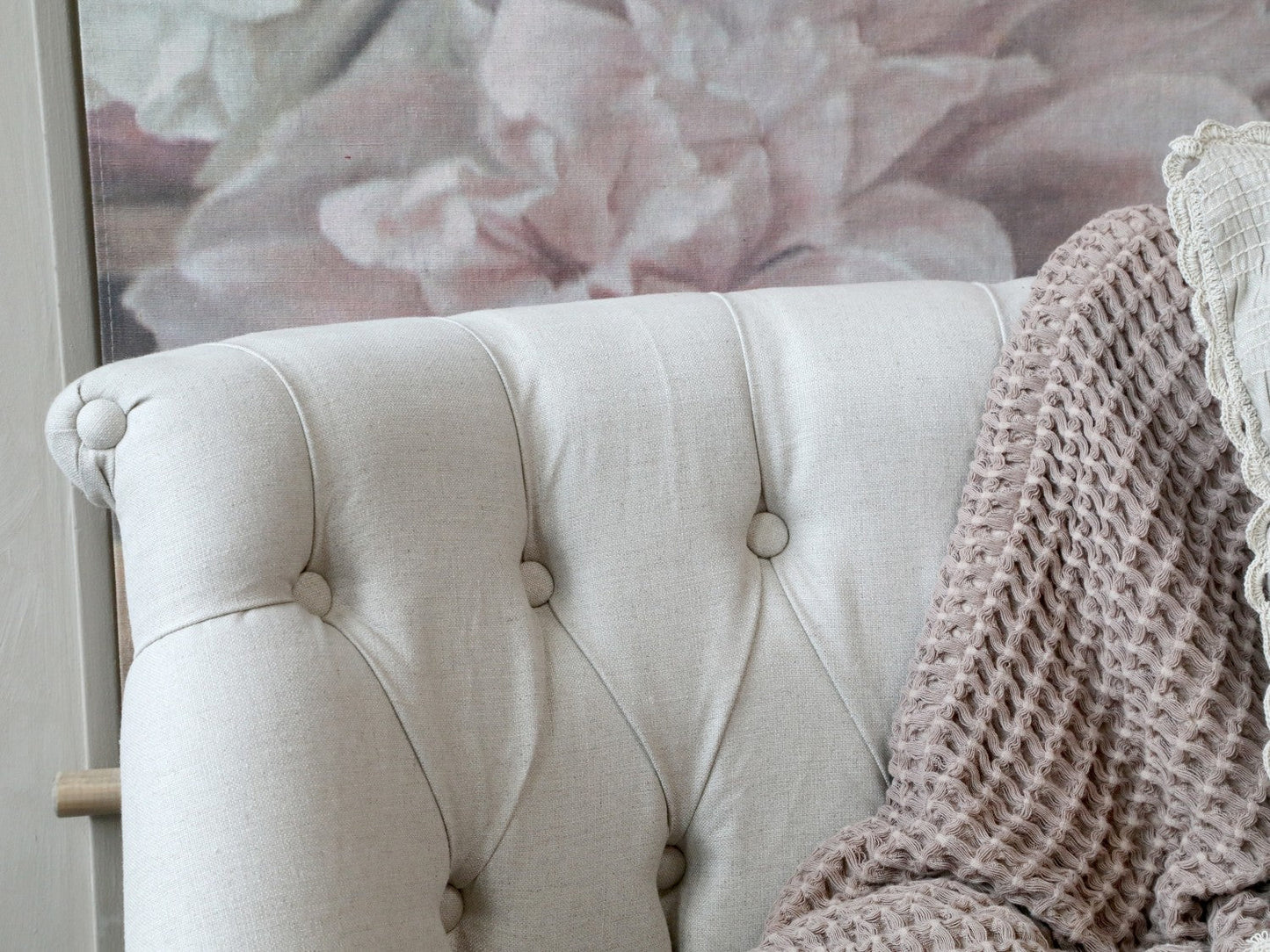 Chic Antique – Französisches 2-Sitzer Sofa aus Leinen