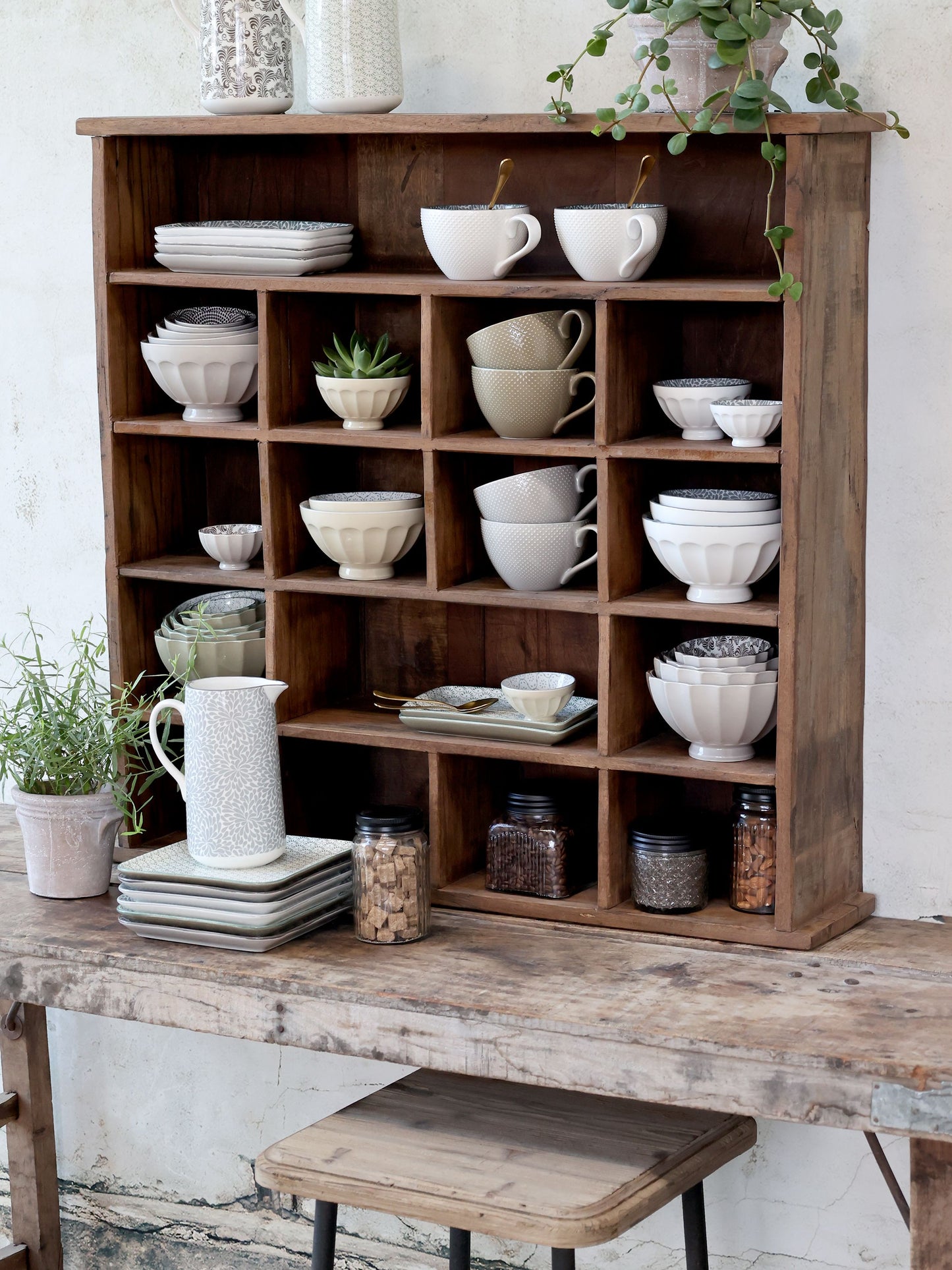 Chic Antique - Grimaud Patina Regal aus Recyclingholz - H85/L88/B20 cm